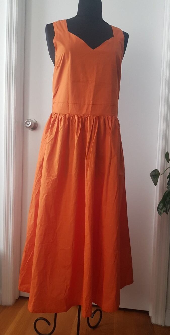 Elle Dress Womens Size Large Orange